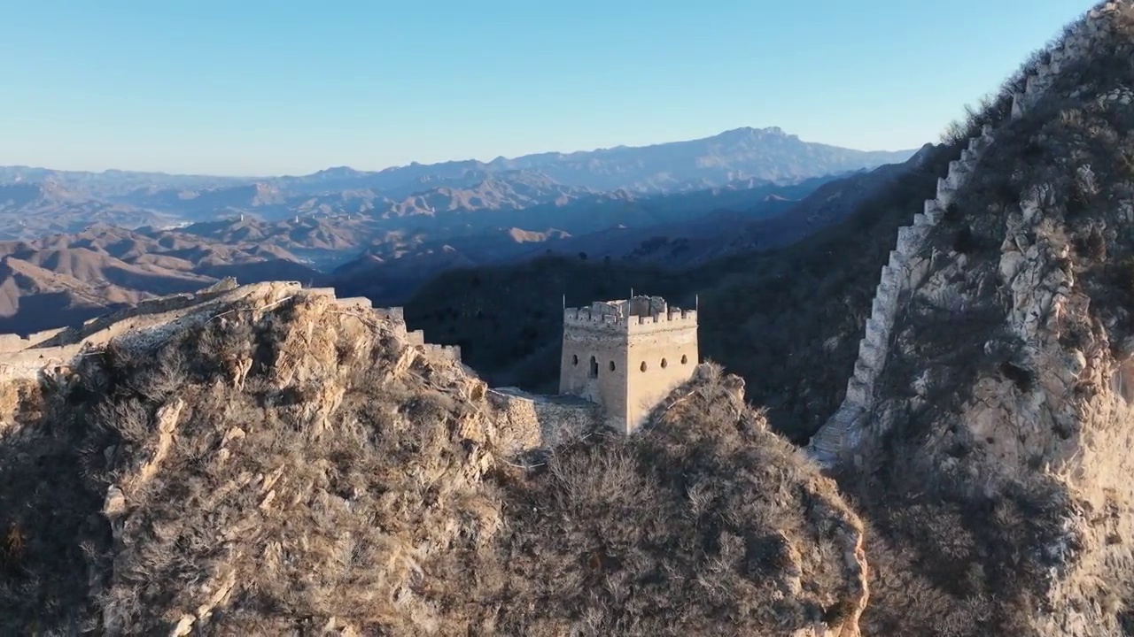 中国长城的建筑特写视频下载