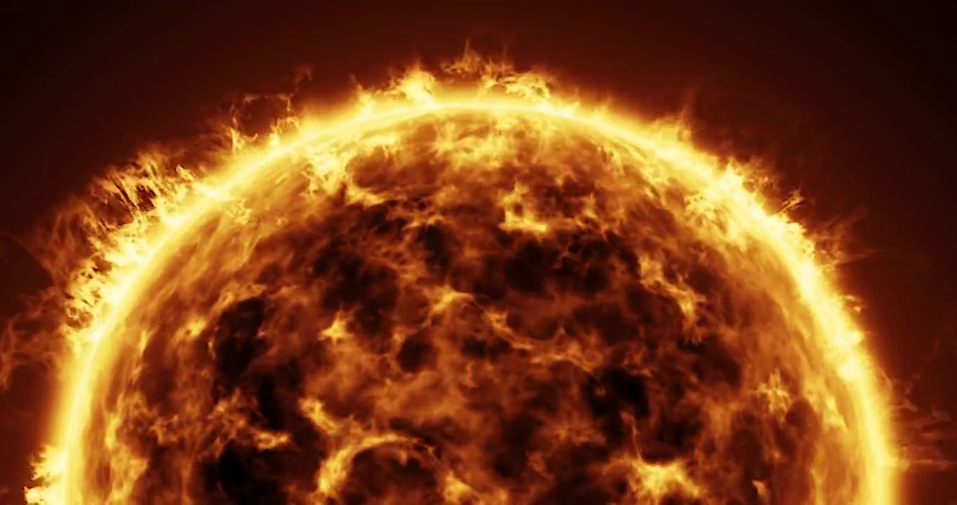 太阳表面和日冕逼真的动画-可循环视频素材