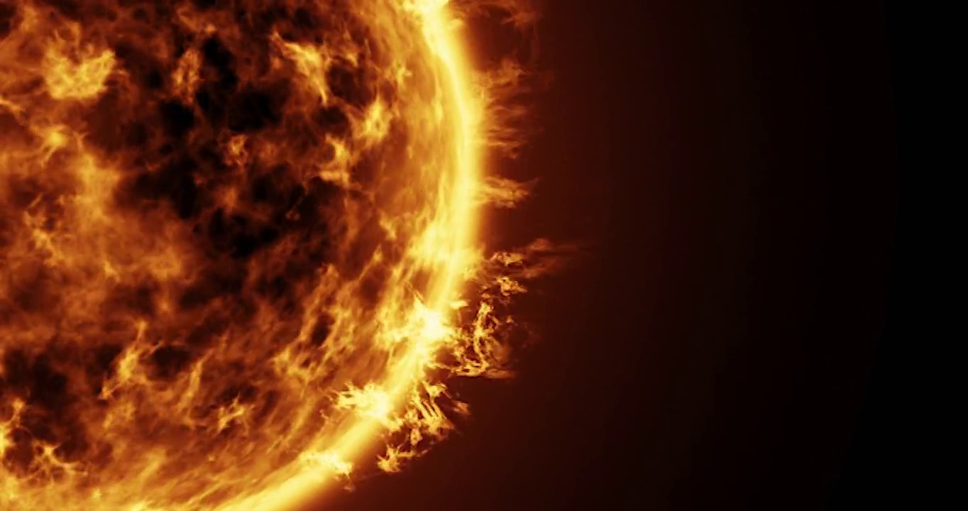 太阳表面和日冕逼真的动画-循环视频素材