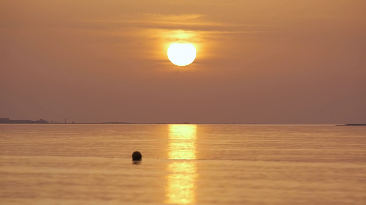 黄色的太阳从海面升起视频素材