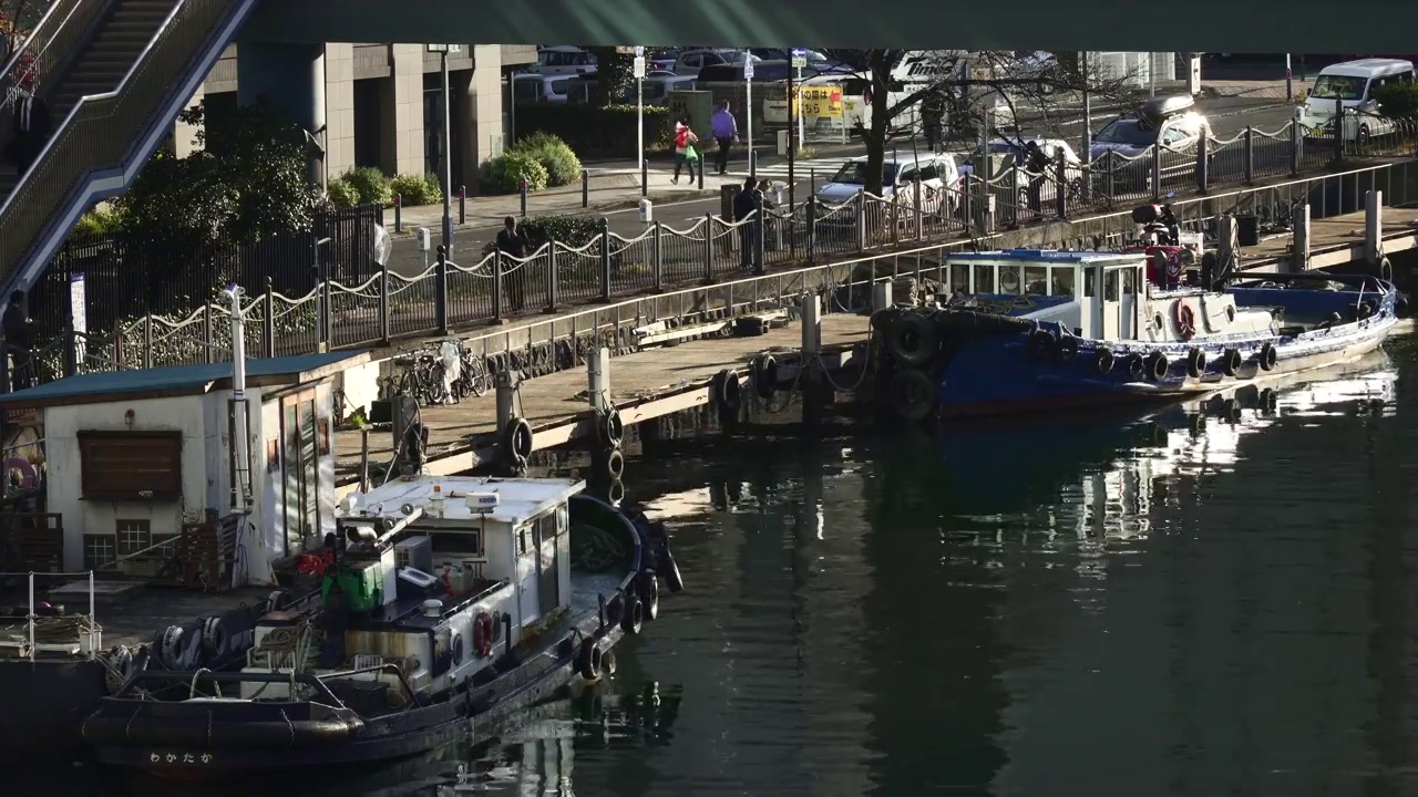 运河沿岸风光视频素材