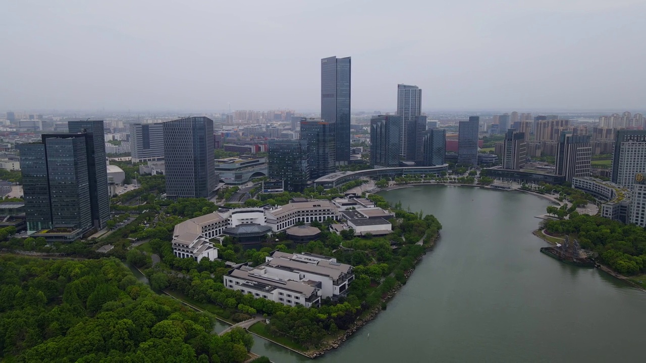 苏州城市建筑景观航拍视频素材