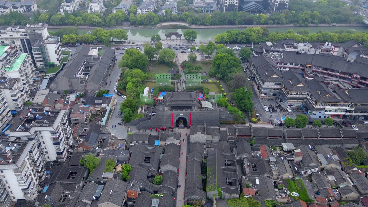 扬州古建筑航拍特写视频素材