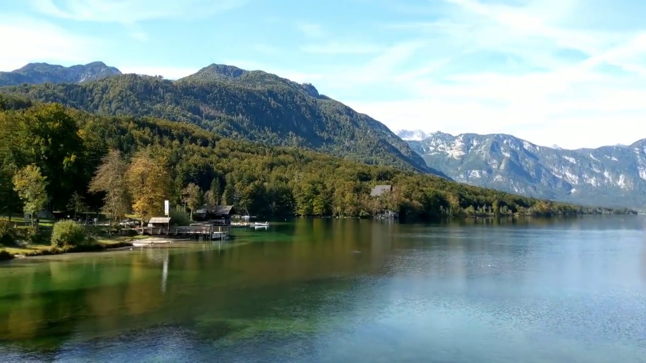 斯洛文尼亚Bohinj湖岸风景如画视频素材