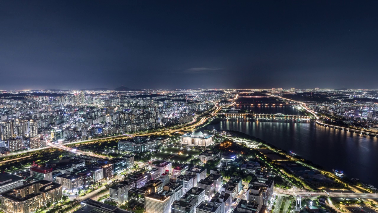 韩国首尔永登浦区日落和夜景视频素材