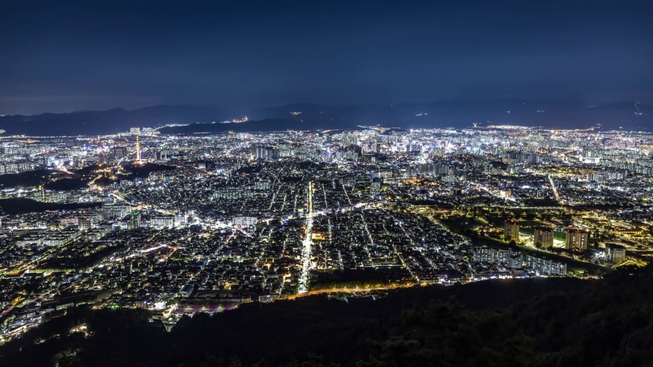 市中心的日落和夜景/大邱，韩国视频素材