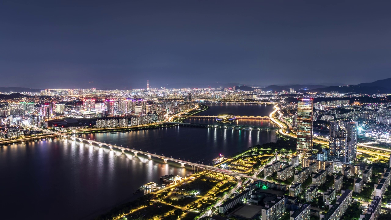 韩国首尔永登浦区夜景视频素材