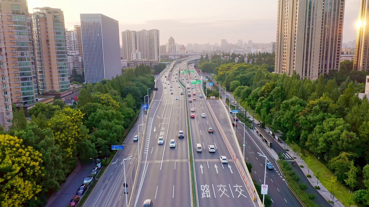 中城高架公路鸟瞰图视频下载