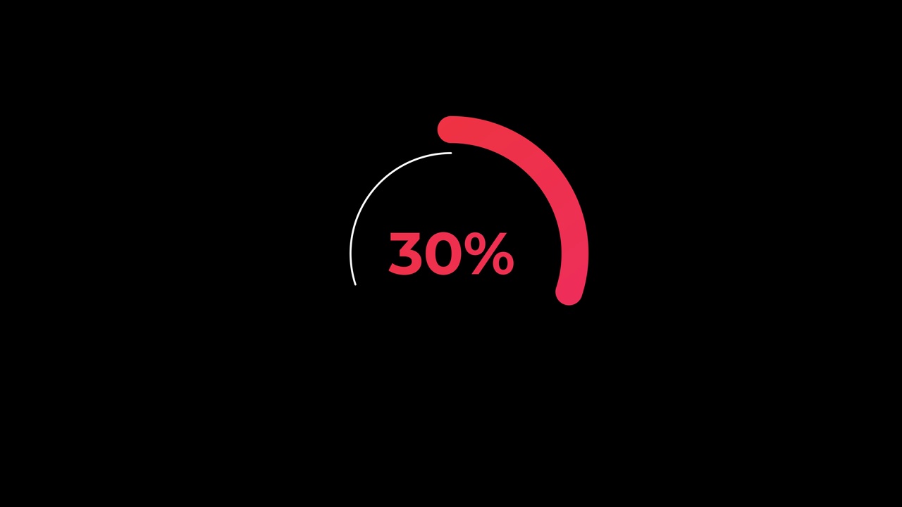 循环百分比加载转移下载动画0-30%红色科学效果。视频素材