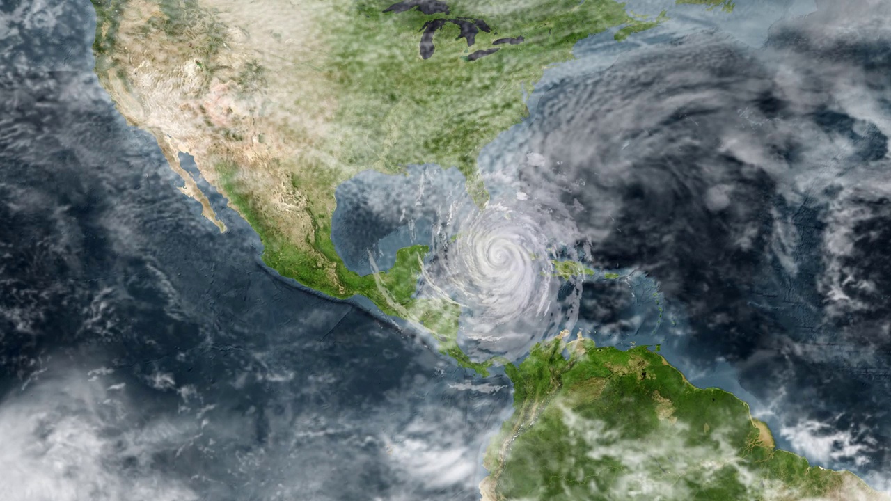 加勒比海和美国南部发生5级飓风视频素材
