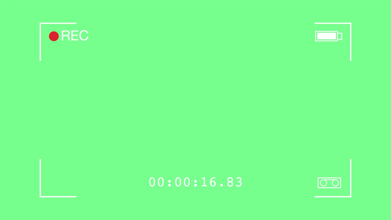 相机记录取景器绿色屏幕。电视转播，数字显示。视频下载