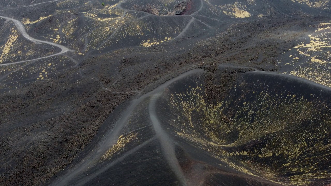 意大利西西里岛的活火山埃特纳的鸟瞰图视频素材