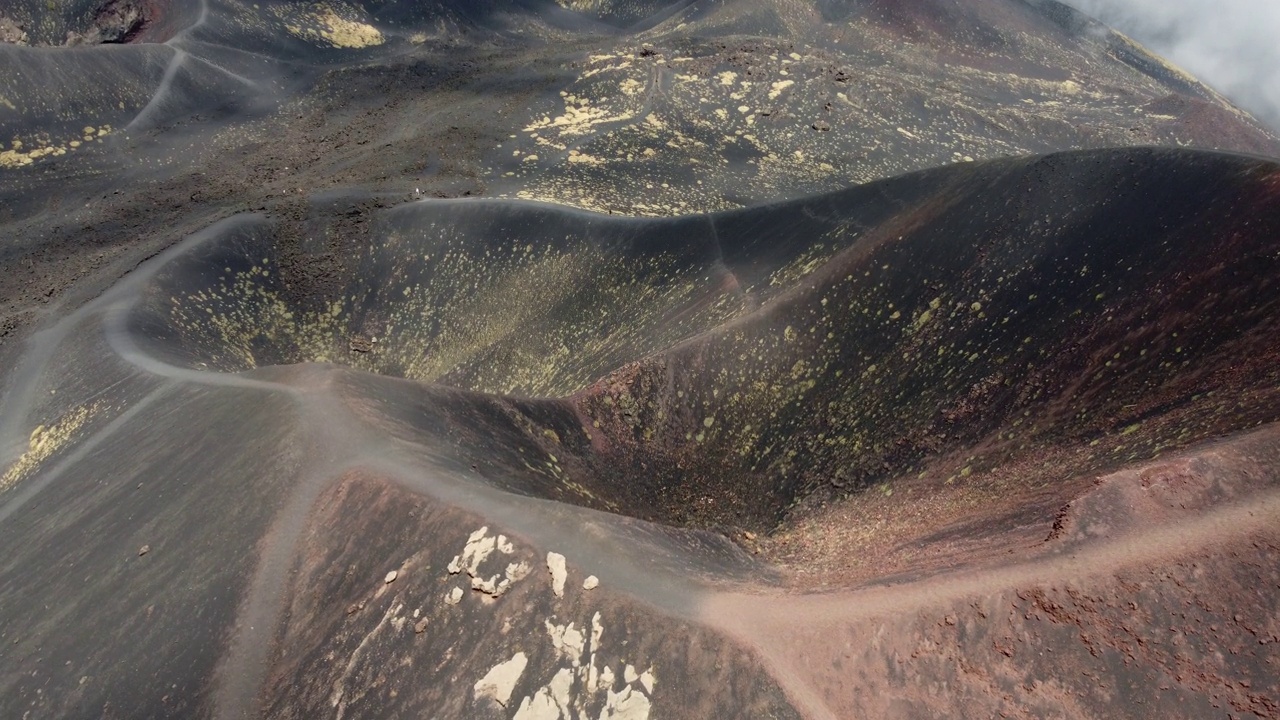 意大利西西里岛的活火山埃特纳的鸟瞰图视频素材