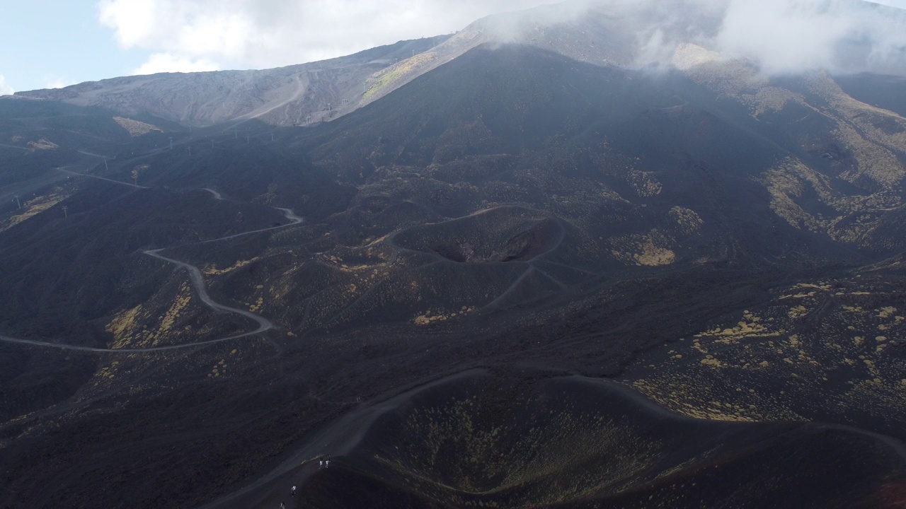 意大利西西里岛的活火山埃特纳的鸟瞰图视频素材