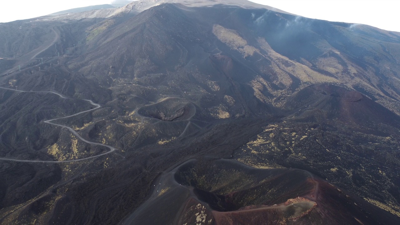 意大利西西里岛的活火山埃特纳的鸟瞰图视频素材