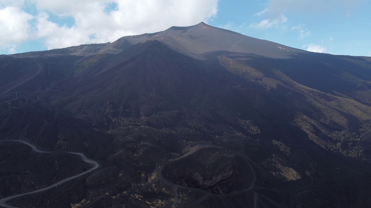 意大利西西里岛的活火山埃特纳的鸟瞰图视频素材