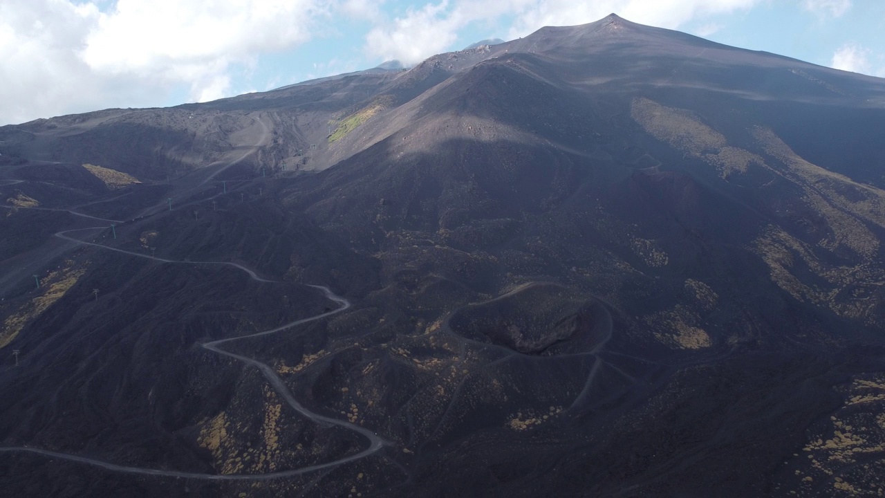 意大利西西里岛的活火山埃特纳的鸟瞰图视频素材