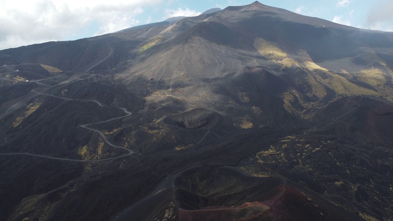 意大利西西里岛的活火山埃特纳的鸟瞰图视频素材