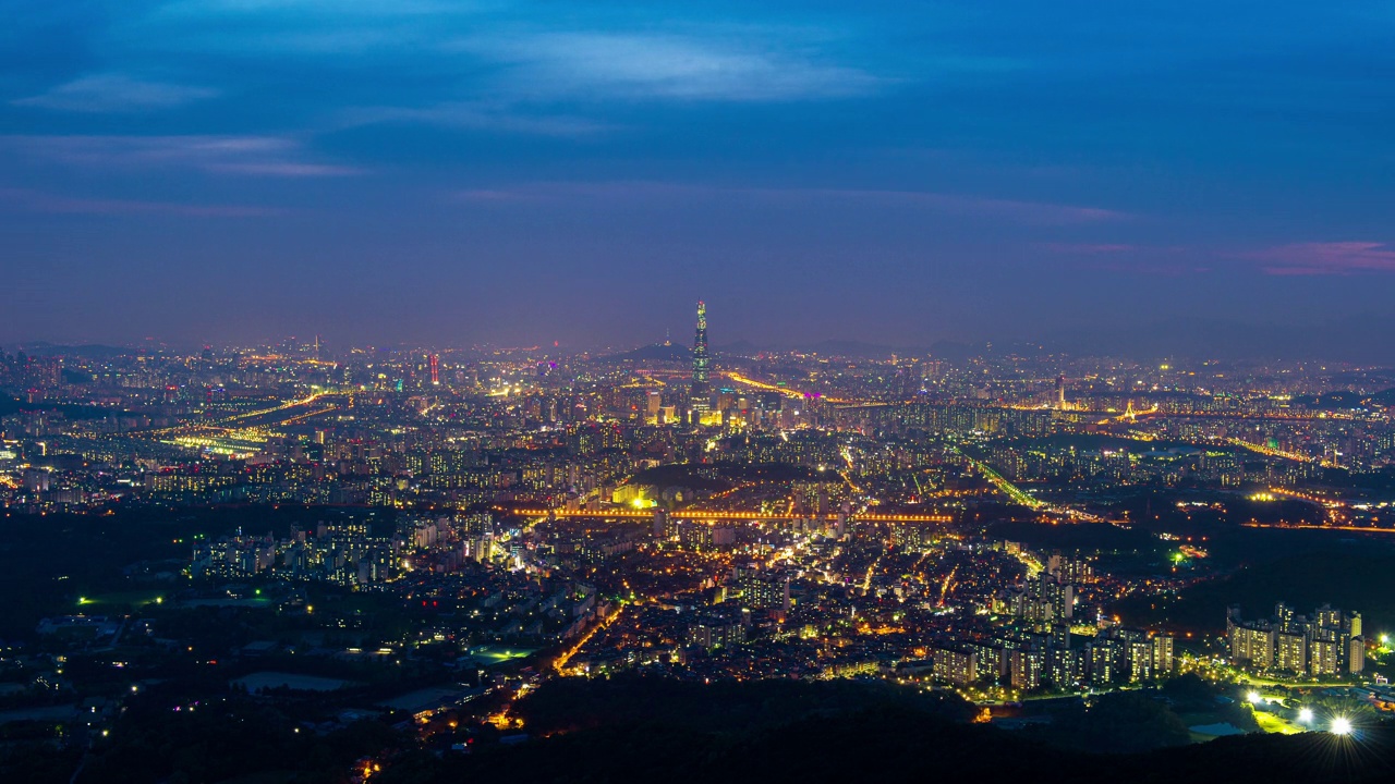 韩国首尔城市景观的时间推移视频素材