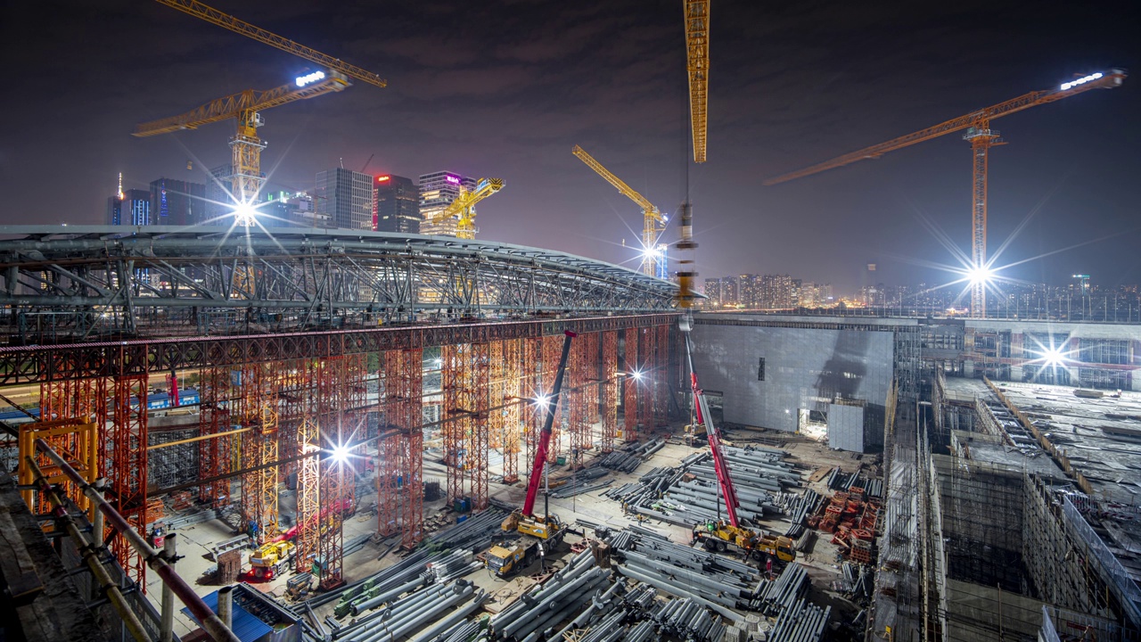 市区新建工地视频素材