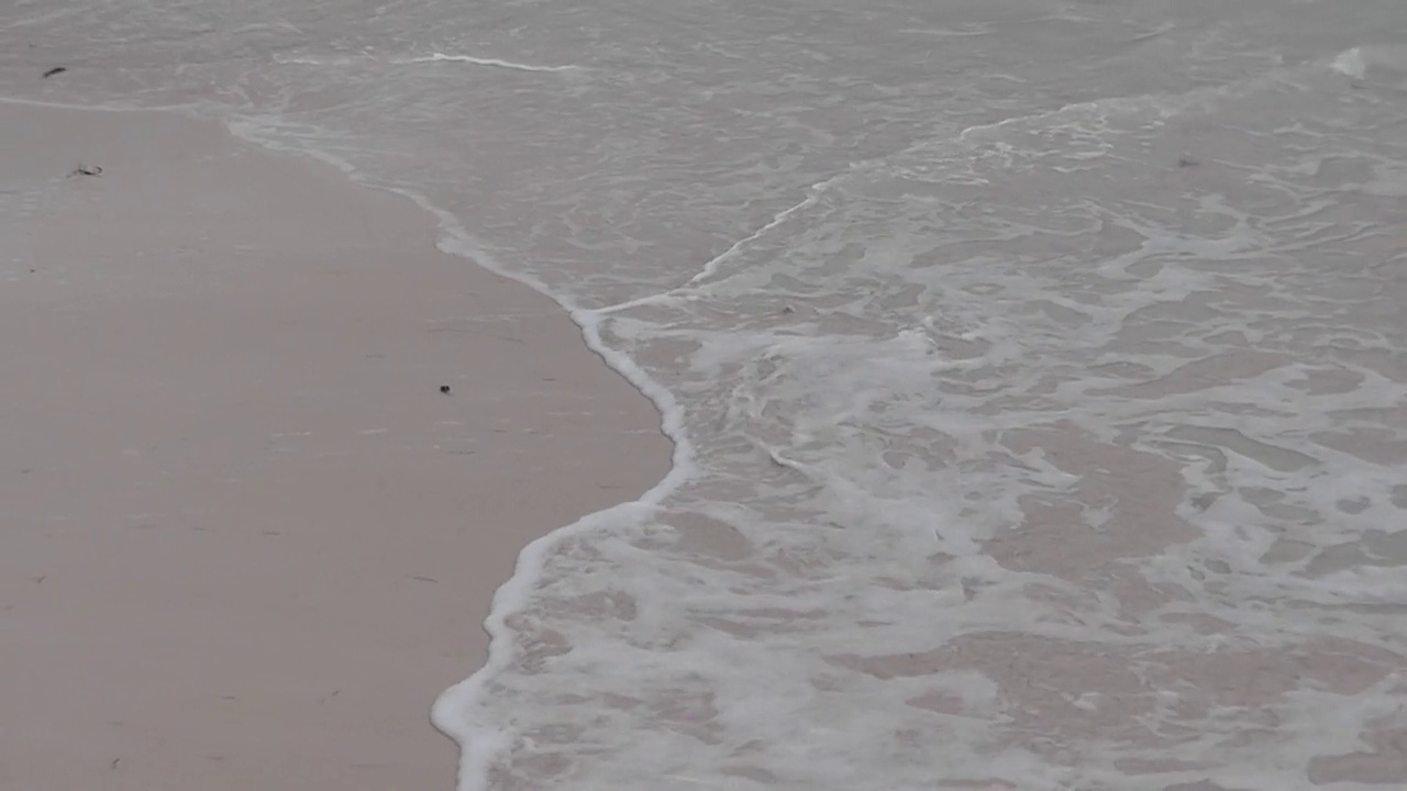 加勒比海海滩上海浪的特写镜头视频素材