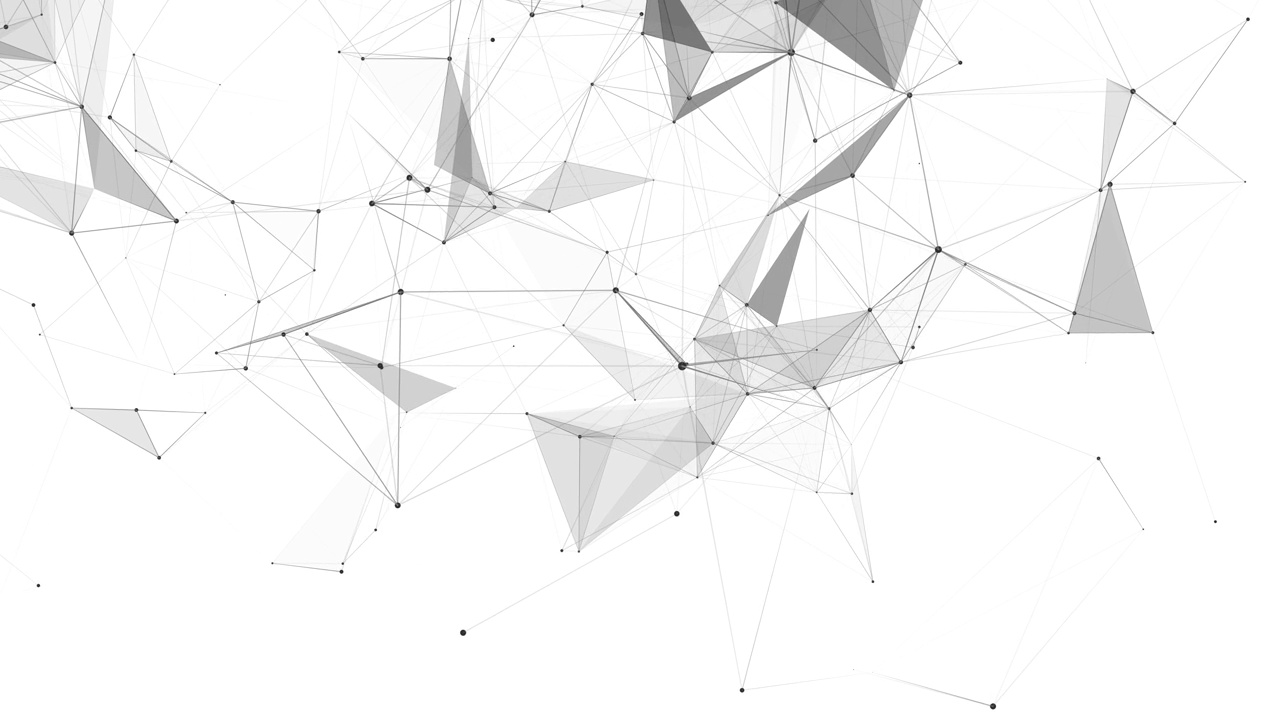 用背景上的点、线和三角形连接起来的抽象构图。分子结构与通讯的概念。视频下载