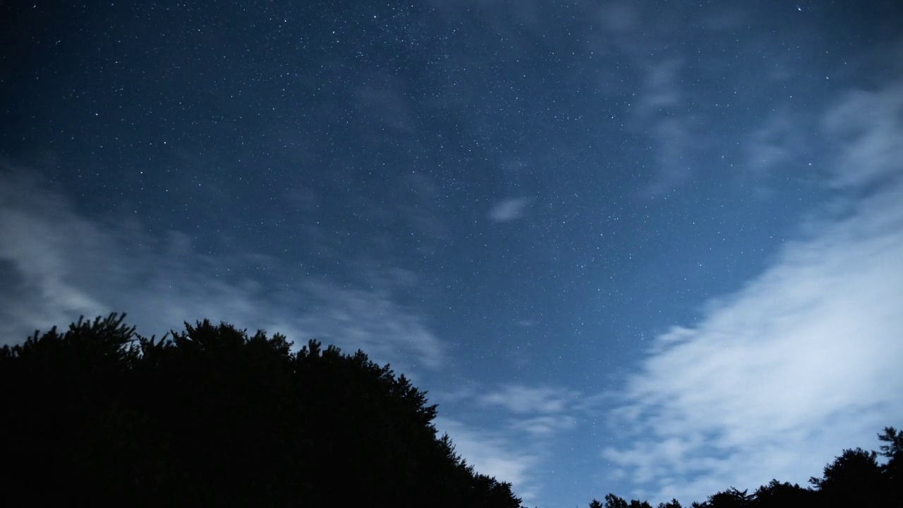 来自韩国江原道森林的夜空风景视频素材