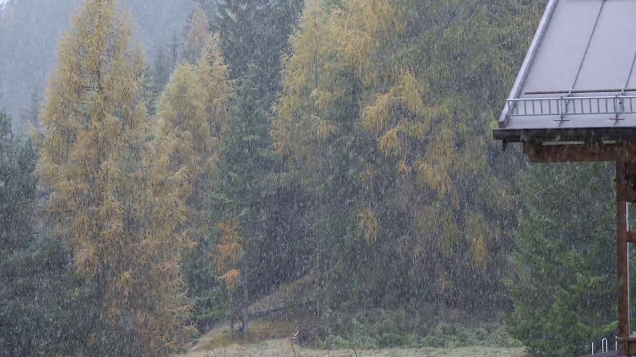 郊区的一个街区下雪了视频素材