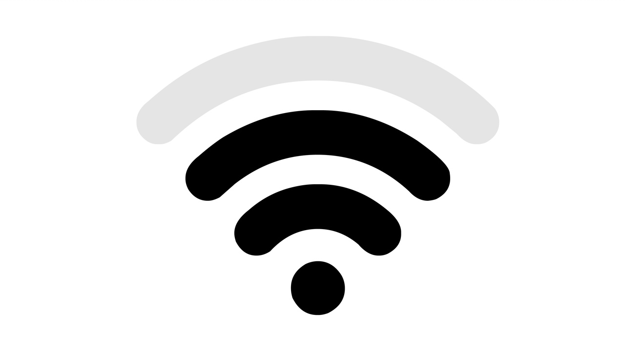 动画的wi - fi。wifi图标在白色背景视频素材