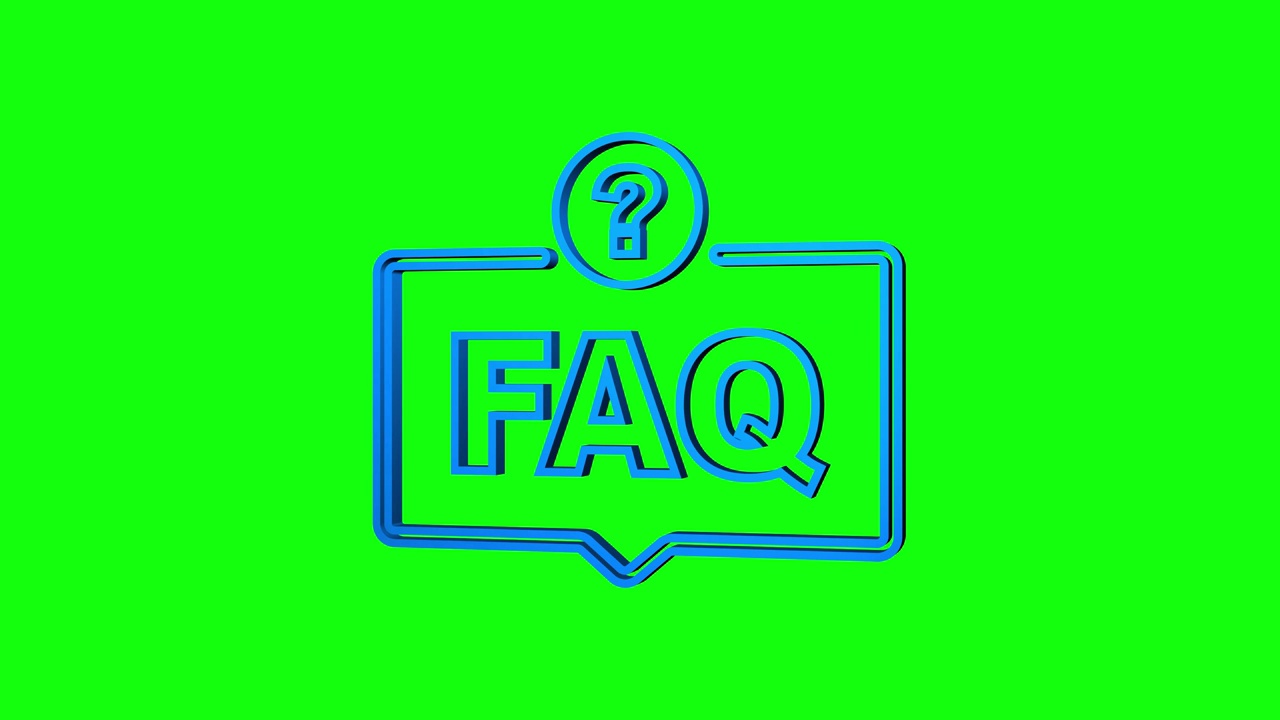 常见问题FAQ横幅。语音气泡与文本FAQ。运动图形视频素材