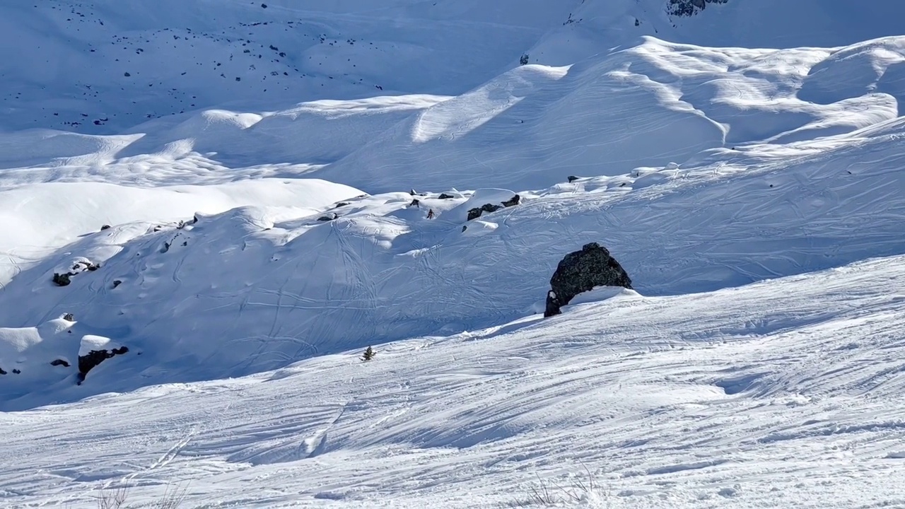 滑雪场的滑雪场冬季滑雪视频素材