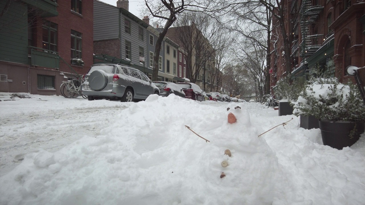 纽约布鲁克林被大雪覆盖视频素材