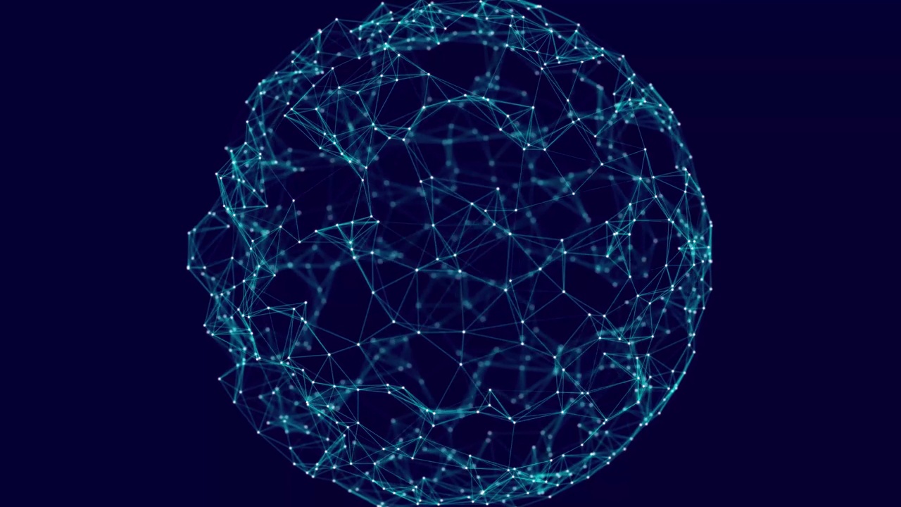 连接点的技术领域。数字化抽象网络结构。3 d渲染。视频素材