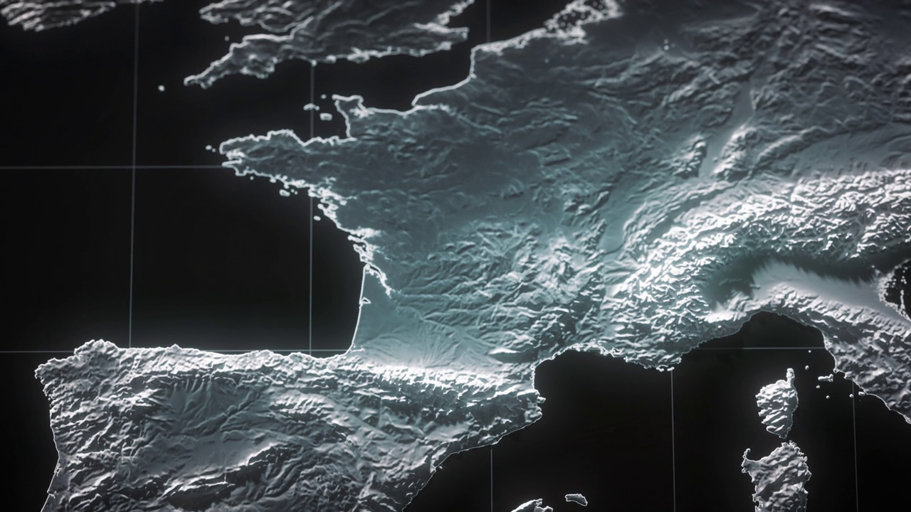 法国高程图视频素材