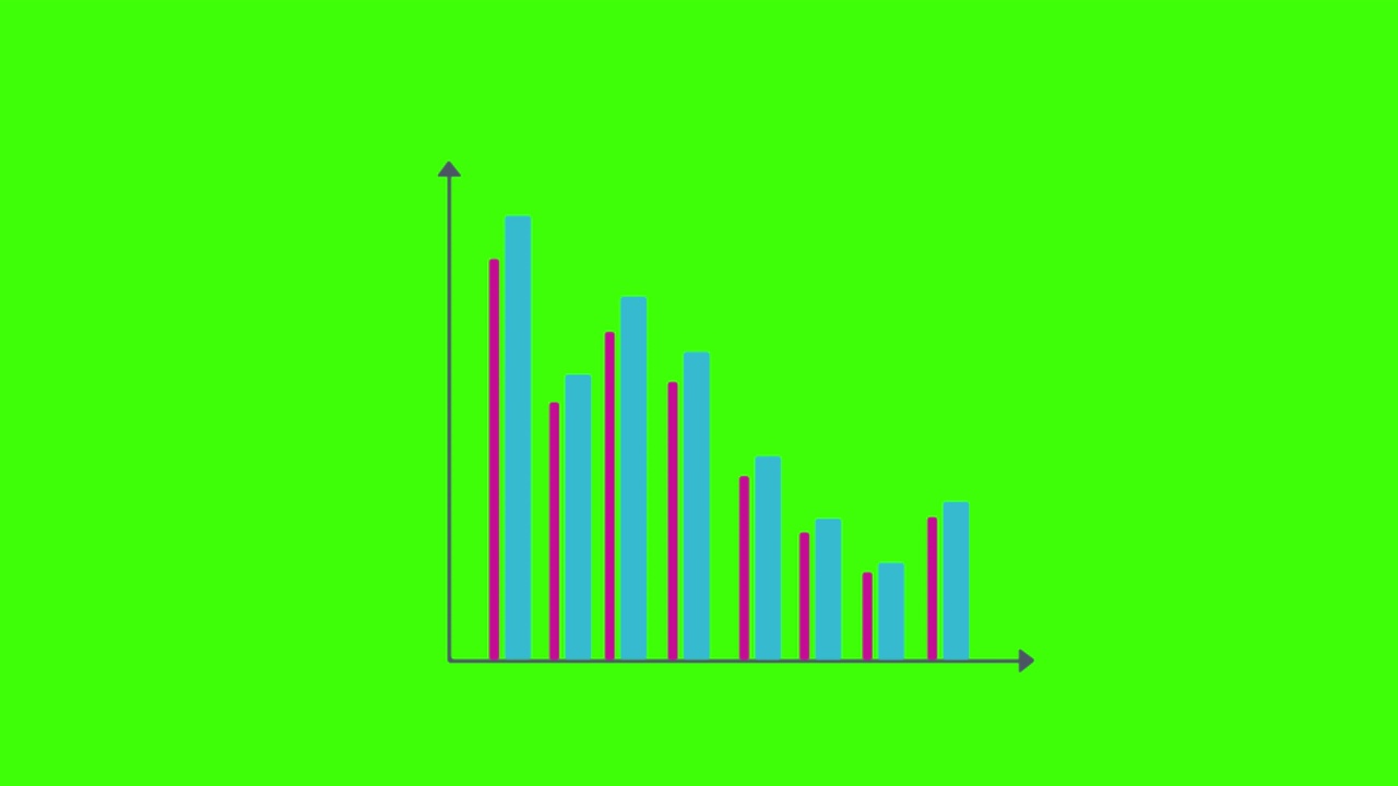 在绿色屏幕背景上的一个信息图形图标的动画视频素材