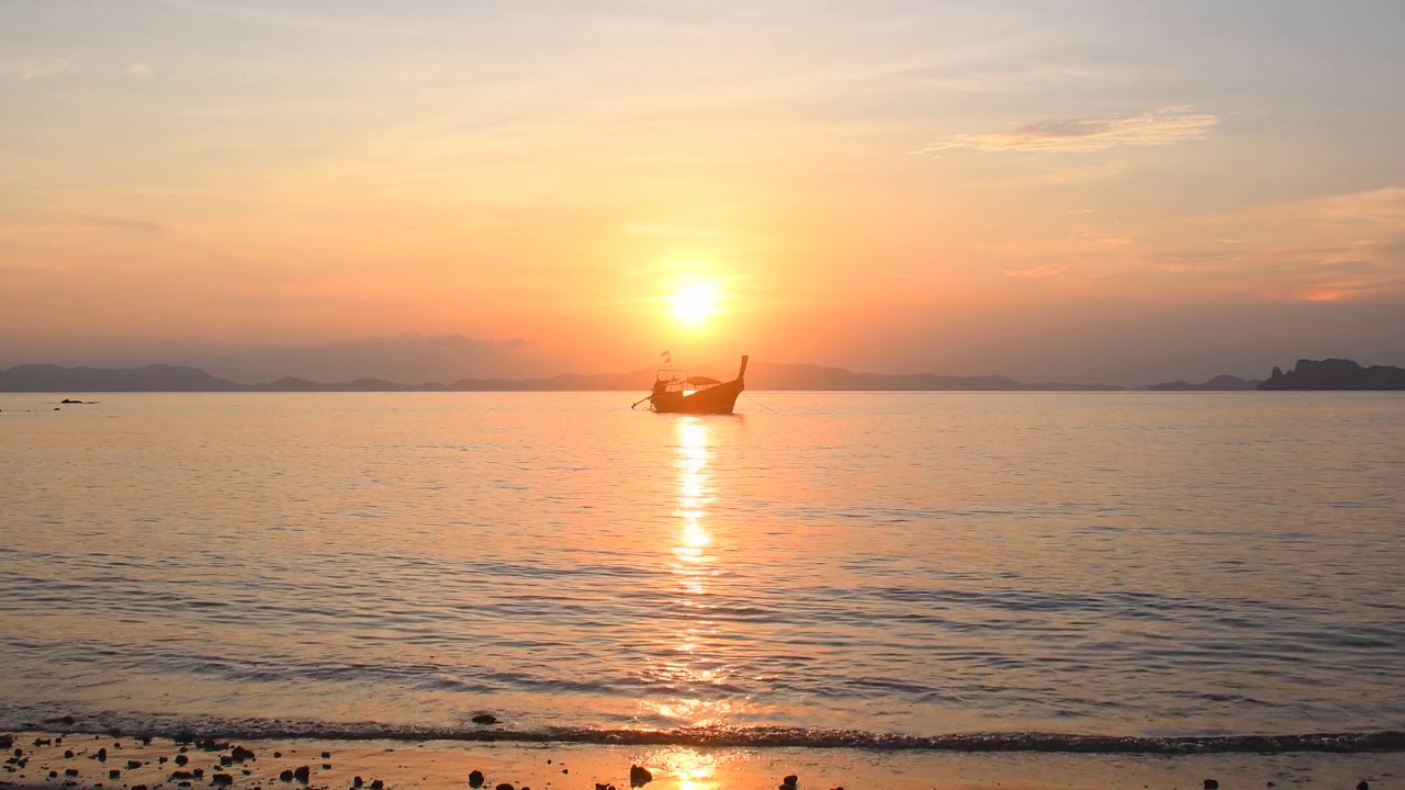 日落和美丽的海景视频素材