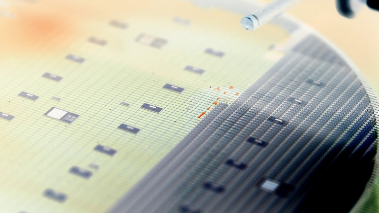 在半导体制造中的贴片机中拾取硅片中的硅片视频下载