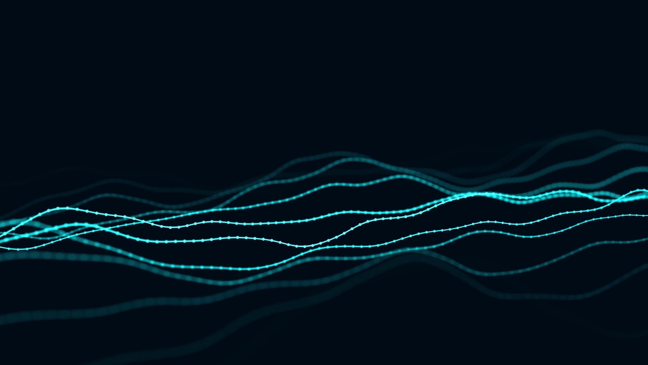 蓝色波技术。大数据可视化。分析表示。数字的背景。3 d渲染。视频素材