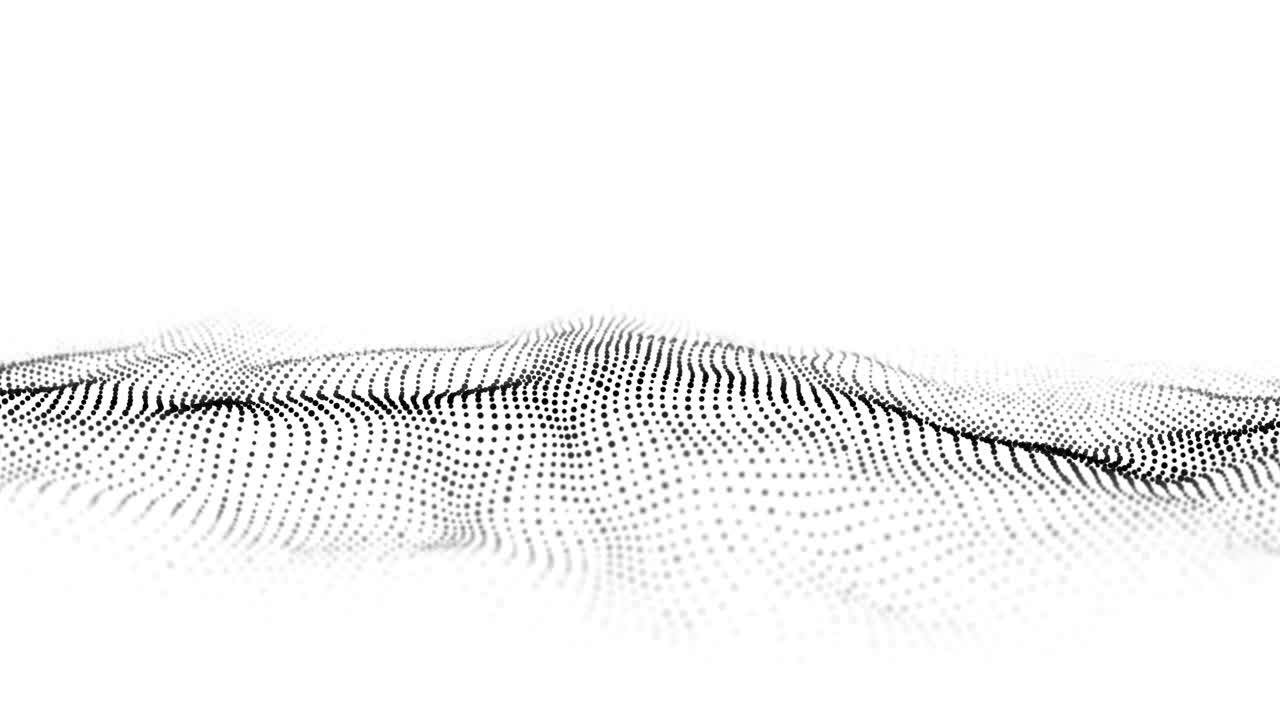 白色的波技术。大数据可视化。分析表示。数字的背景。3 d渲染。视频素材