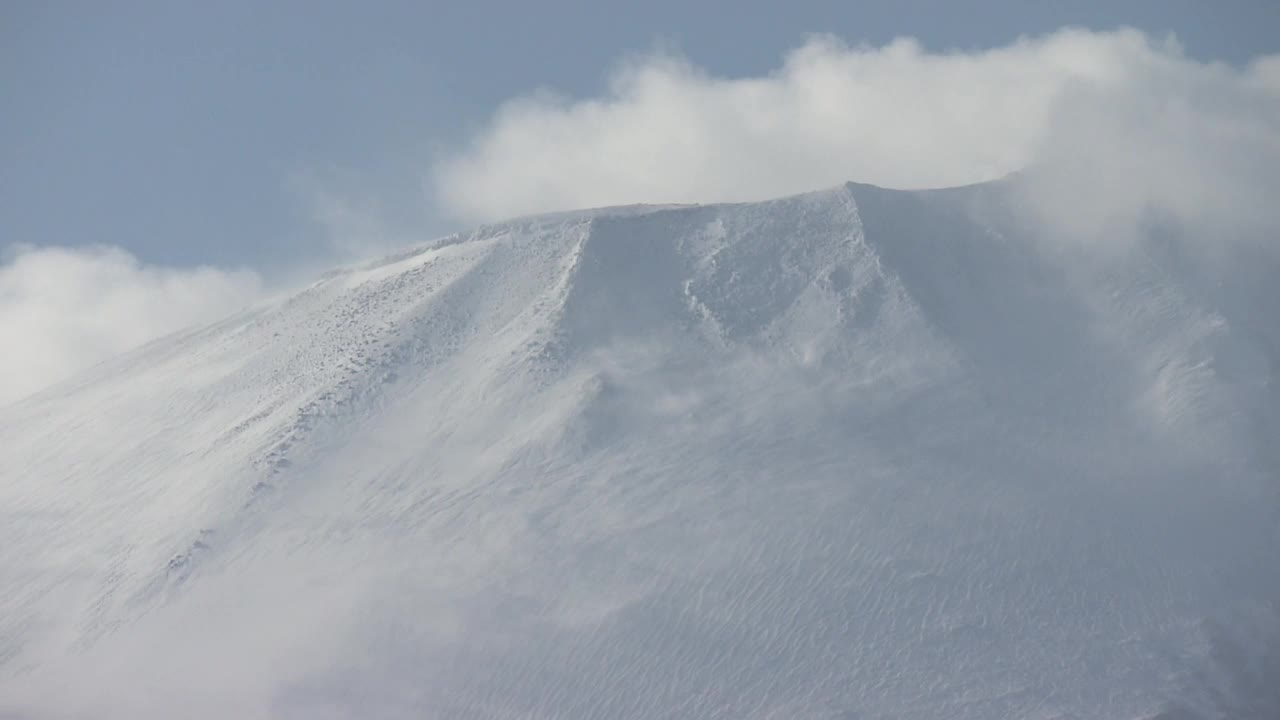 CU，雪峰岩手山，日本视频素材