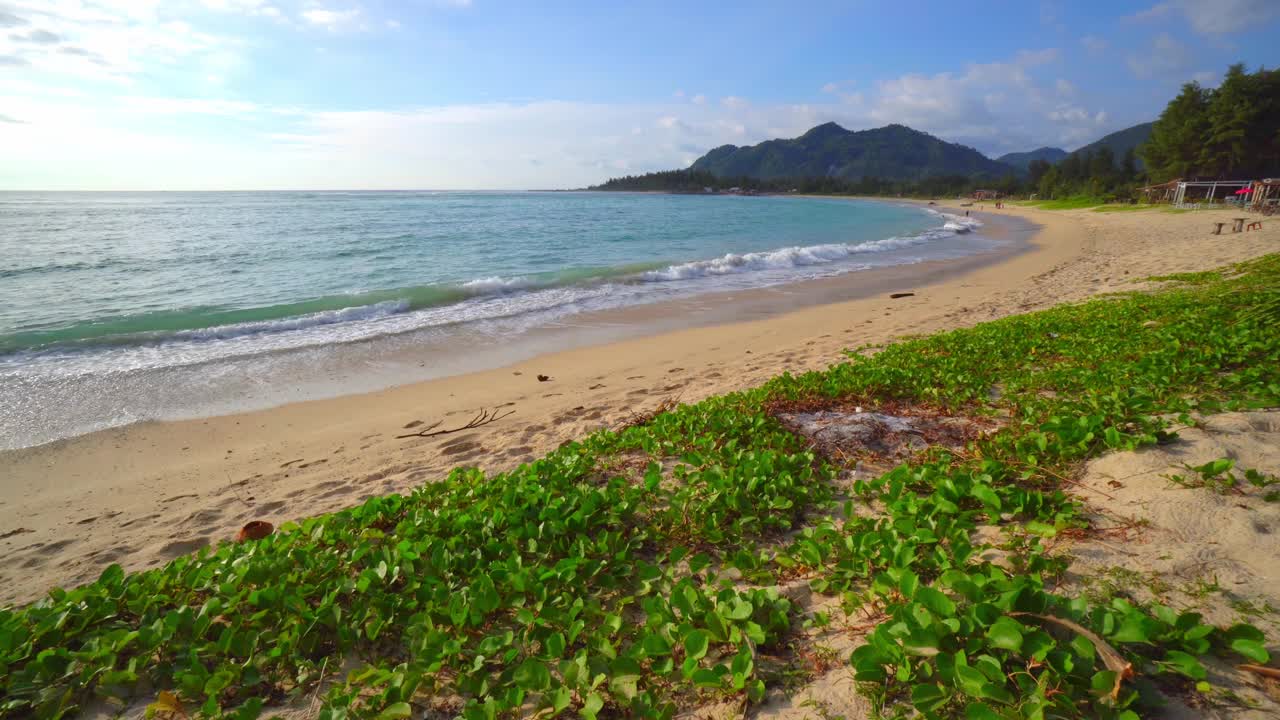 海滩上的广角镜头视频素材