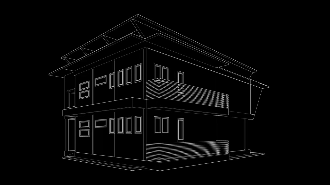 建筑线框图设计视频素材