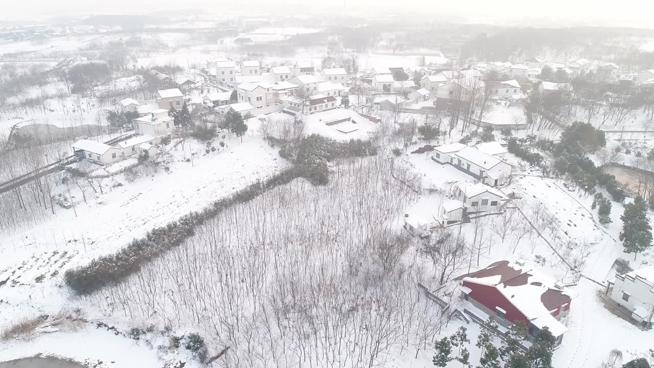 中国乡村雪景视频素材