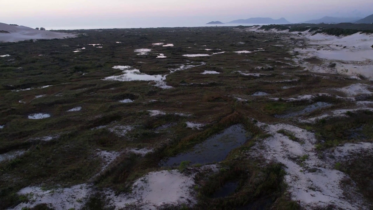 黎明时分的华金纳沙丘，是Florianópolis城市地区大西洋森林沙丘的避难所视频素材