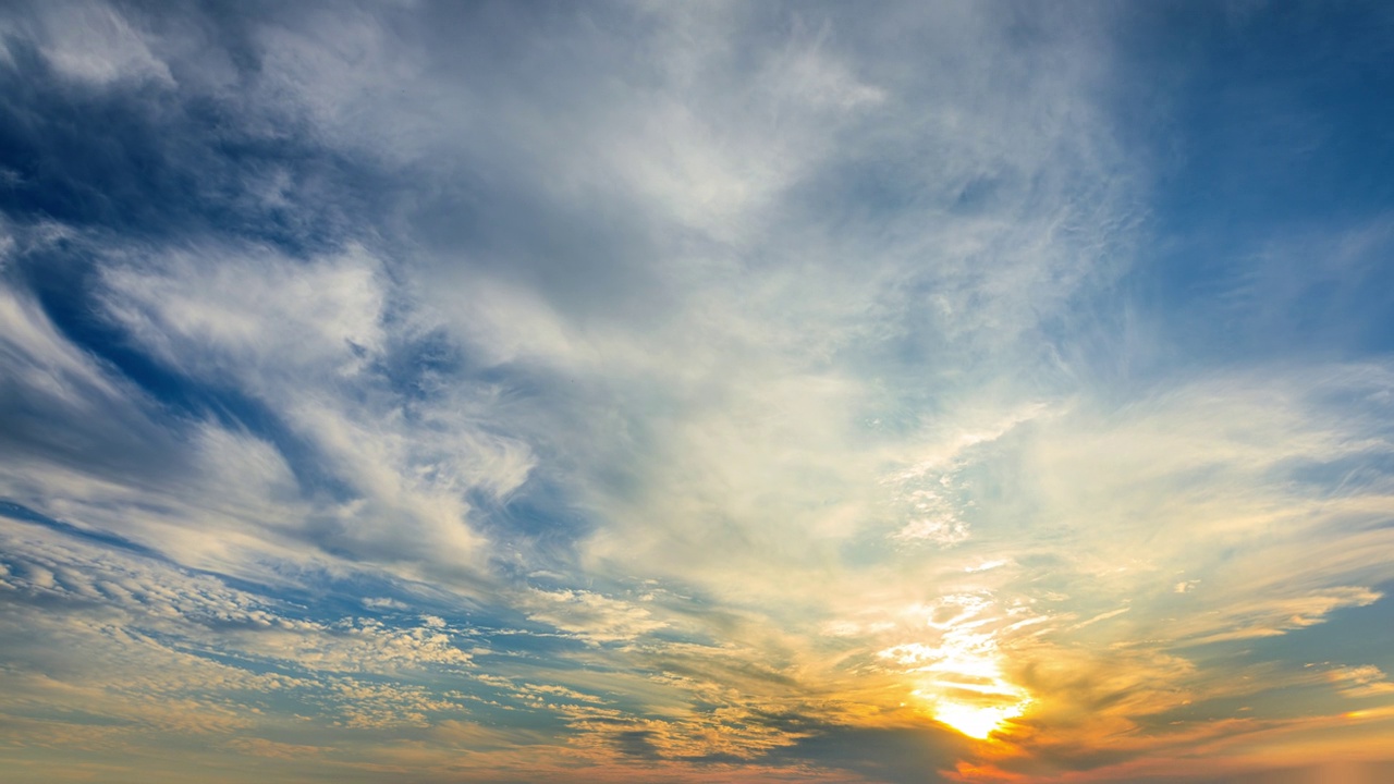 天空夕阳云景观视频素材