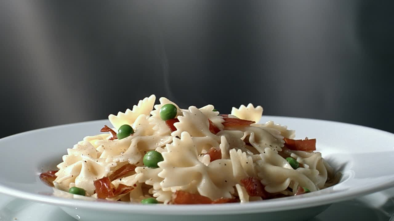 切成薄片的五香熏牛肉被扔在特写面上。土耳其熏牛肉。视频素材