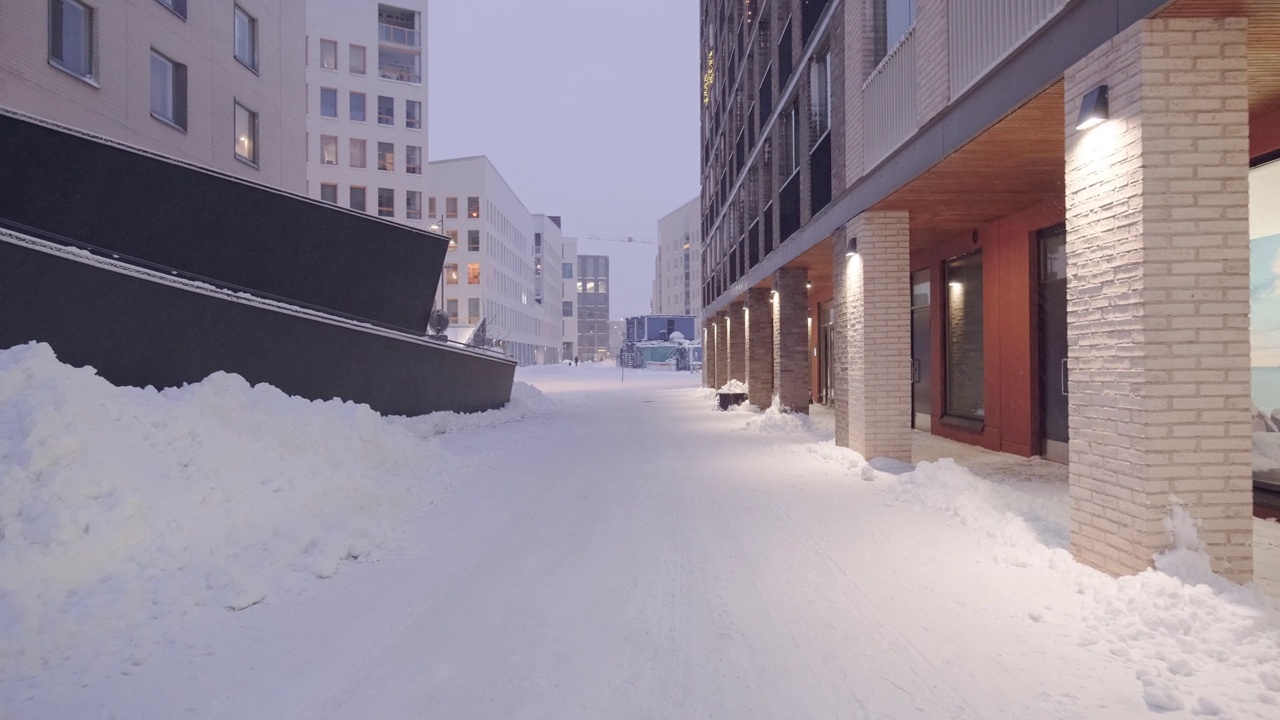 大雪过后，街道被大雪覆盖视频素材