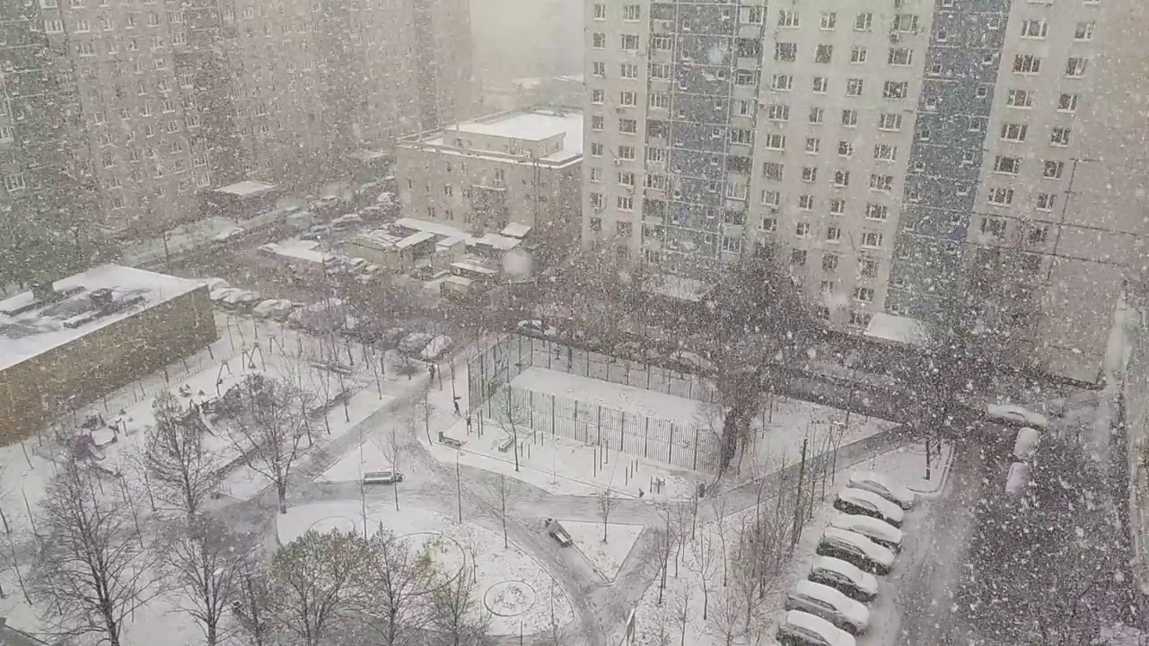 大雪在院子里。视频素材