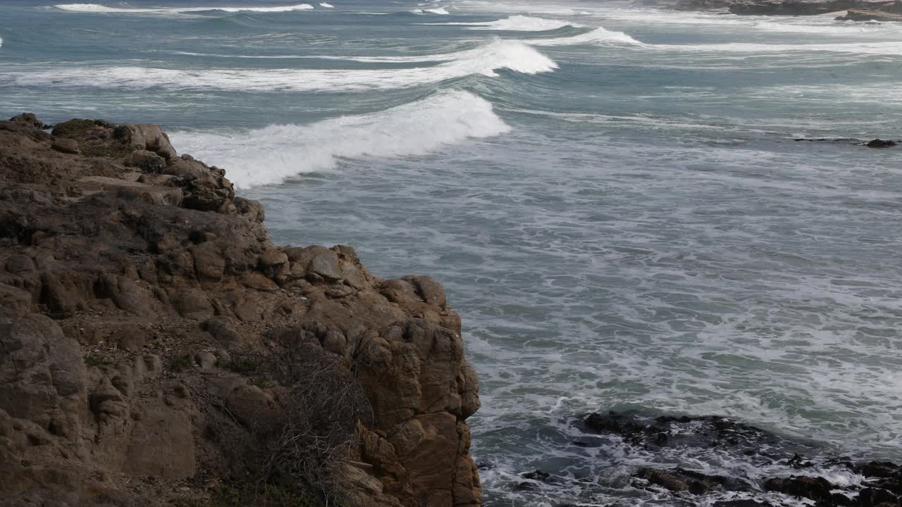 岩石海岸，沃克湾自然保护区视频素材