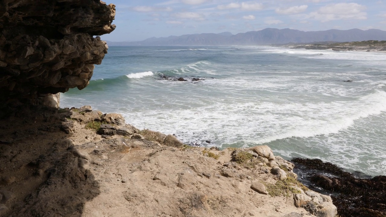 岩石海岸，沃克湾自然保护区视频素材